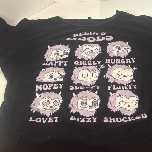 DELiA’S— DOLLS KILL Black Graphic Tee Shirt HALLOWEEN READY 9 DELIA’S MOODS 1X - Picture 2 of 9